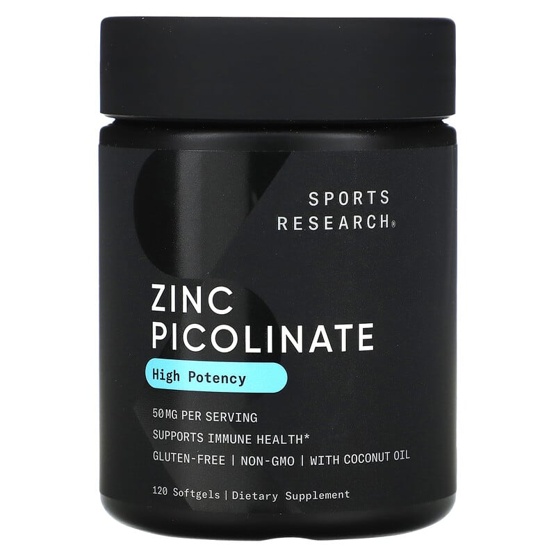 Sports Research, Zinc Picolinate, High Potency, 50 mg, 120 viên 023249091936