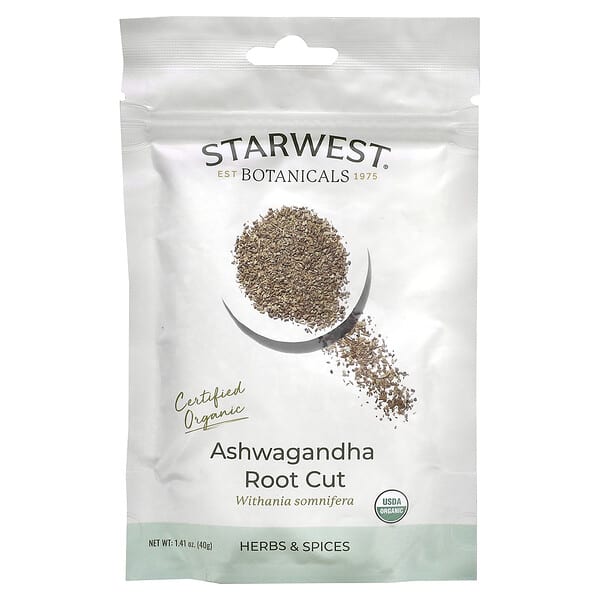 Starwest Botanicals Organic Ashwagandha Root Cut 1,41 oz 40 g 767963155740
