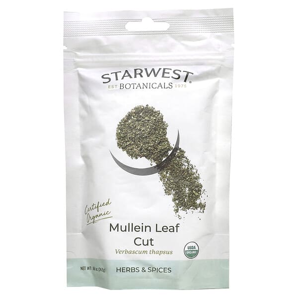 Starwest Botanicals Organic Mullein Leaf Cut 0,88 oz 24,9 g 10 starwest botanicals organic mullein leaf cut 0 88 oz 24 9 g 127268 767963155757