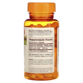 Sundown Naturals Alpha Lipoic Acid 600 mg 60 viên nang Sundown Naturals 3 Thành phần vi chất của Sundown Naturals Alpha Lipoic Acid 600 mg 60 Capsules 030768179656