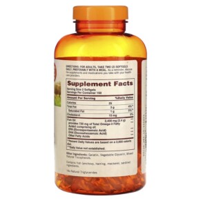 Thành phần vi chất của Sundown Naturals Fish Oil 1.200 mg 300 Softgels 030768276645