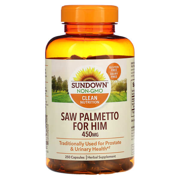 Sundown Naturals Saw Palmetto For Him 450 mg 250 viên 225 mg/viên 10 sundown naturals saw palmetto for him 450 mg 250 capsules 225 mg per capsule 32933 030768010140