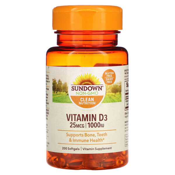 Sundown Naturals Vitamin D3 25 mcg 1.000 IU 200 viên 030768156053