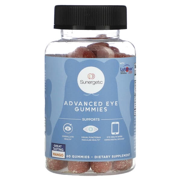 Sunergetic Advanced Eye Gummies Mango 60 viên nhai 10 sunergetic advanced eye gummies mango 60 gummies 121304 852207008248