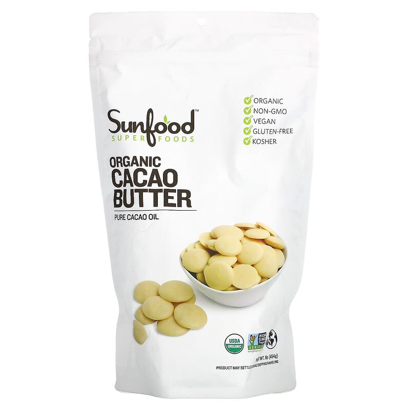 Bơ cacao hữu cơ Sunfood Organic Cacao Butter 1 lb 454 g của Sunfood 10 sunfood organic cacao butter 1 lb 454 g 50400 803813030802
