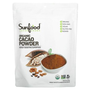 Thực phẩm bổ sung Sunfood Organic Cacao Powder 8 oz (227 g) 803813030512