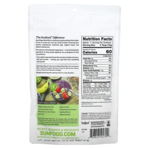Sunfood Superfoods Bột Trộn Acai Maqui Hữu Cơ 170 g của Sunfood 3 Thành phần vi chất của Sunfood Superfoods Organic Acai Maqui Bowl Mix 6 oz (170 g) 803813101700