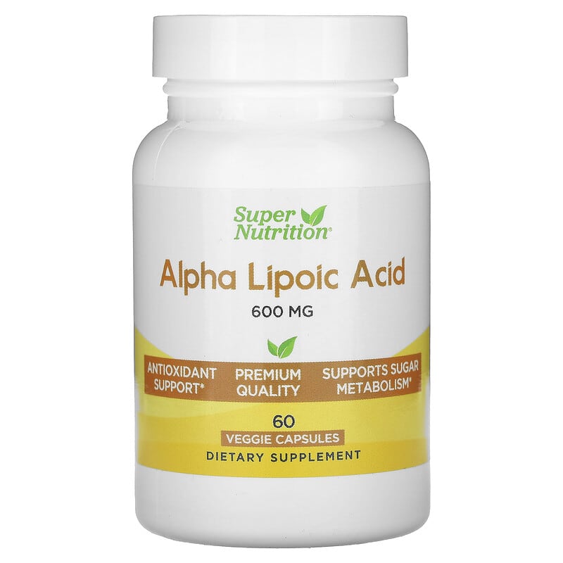 Super Nutrition, Alpha Lipoic Acid, 600 mg, 60 viên 898220023554