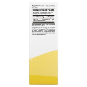 Vitamin D3 Dạng Lỏng Cho Trẻ Em Không Cồn Hương Nho 10 mcg (400 IU) 1 fl oz (30 ml) Super Nutrition 3 Thành phần vi chất của Super Nutrition Kid’s Liquid Vitamin D3 No Alcohol Grape 10 mcg (400 IU) 1 fl oz (30 ml) 898220021970