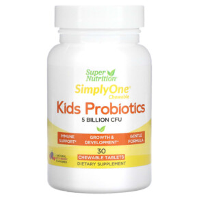 Thực phẩm bổ sung Super Nutrition Kid’s Probiotics Wild Berry Flavor 5 Billion CFU 30 Chewable Tablets 898220021802