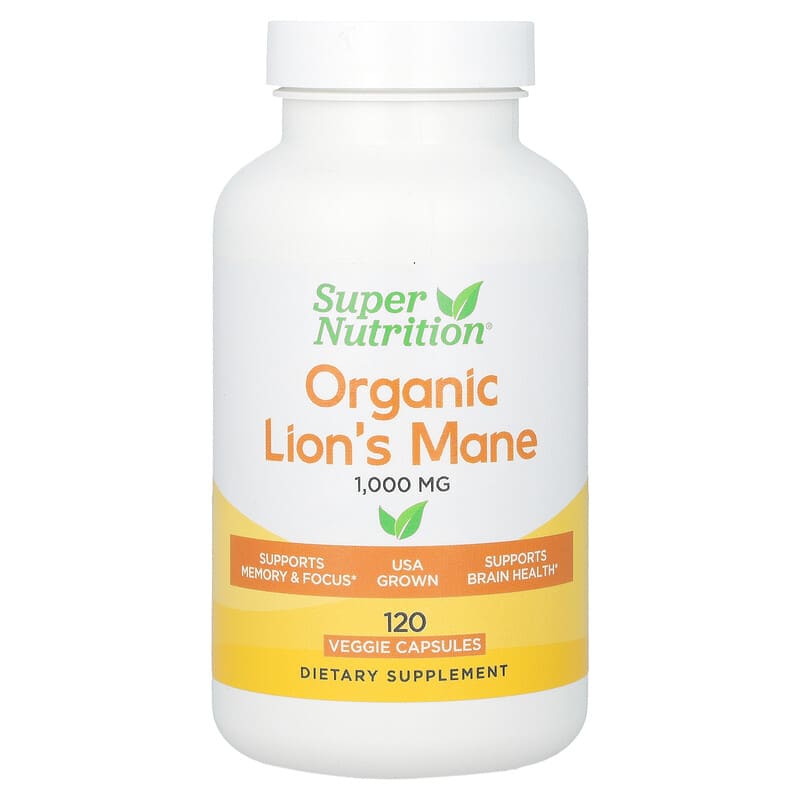 Super Nutrition, Organic Lion's Mane, 1.000 mg, 120 viên (500 mg/viên) 898220023615
