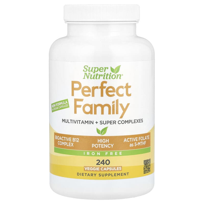 Vitamin Tổng Hợp Siêu Dinh Dưỡng Perfect Family Không Sắt 240 viên 10 super nutrition perfect family multivitamin super complexes iron free 240 veggie capsules 133128 898220023905