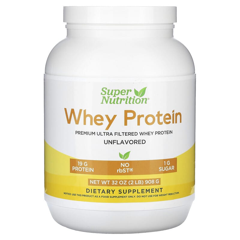 Bột Protein Whey Ultra Lọc Super Nutrition, Không Chứa GMO, Không Có rbST, không mùi vị, 2 lb (908 g) 4 Super Nutrition, Ultra Filtered Whey Protein Powder, Non-GMO, rbST Free, Unflavored, 2 lb (908 g) 898220023448
