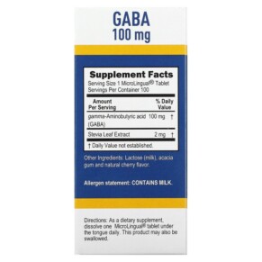 Thành phần vi chất của Superior Source GABA 100 mg 100 MicroLingual Instant Dissolve Tablets 076635909001