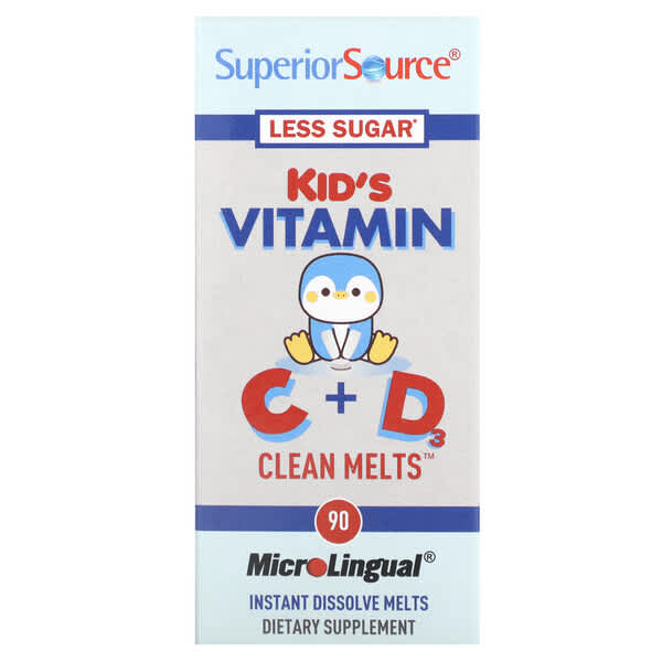 Superior Source Kid's Vitamin C + D Clean Melts 90 cái 076635901456