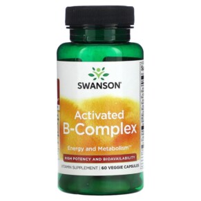 Thực phẩm bổ sung Swanson Activated B-Complex High Potency and Bioavailability 60 Veggie Capsules 087614210704