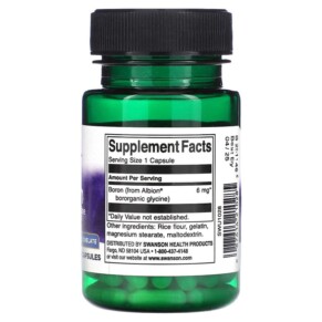 Viên uống Swanson Albion Boron 6 mg 60 viên nang của Swanson 3 Thành phần vi chất của Swanson Albion Boron 6 mg 60 Capsules 087614210285
