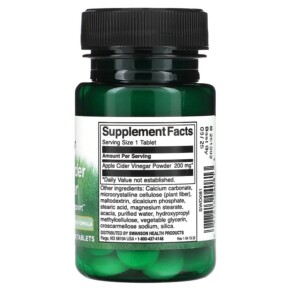 Thành phần vi chất của Swanson Apple Cider Vinegar 200 mg 30 Tablets 087614040813