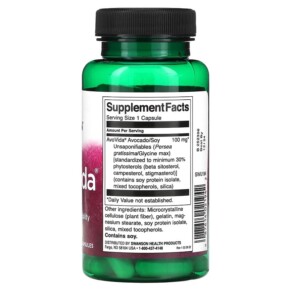 Thành phần vi chất của Swanson AvoVida 100 mg 60 Capsules 087614021942