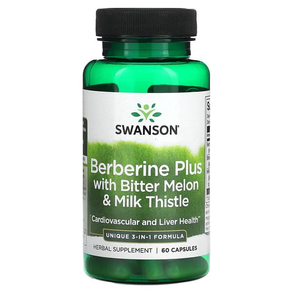 Swanson Berberine Plus with Bitter Melon & Milk Thistle 60 viên 087614118758