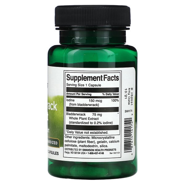 Swanson Bladderwrack Extract 75 mg 60 viên 9 Swanson Bladderwrack Extract 75 mg 60 viên 087614141749
