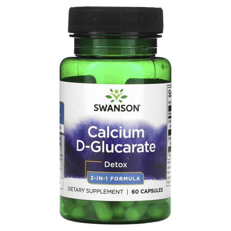 Swanson Calcium D-Glucarate Detox công thức 2 trong 1 60 viên nang Swanson 10 swanson calcium d glucarate detox 2 in 1 formula 60 capsules 116343 087614021232
