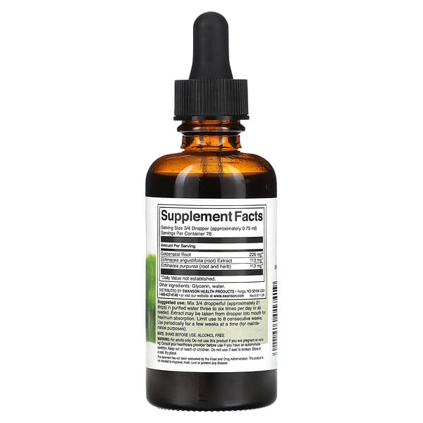 Swanson Echinacea & Goldenseal Liquid Extract 2 fl oz 59 ml 9 Swanson Echinacea & Goldenseal Liquid Extract 2 fl oz 59 ml 087614017419