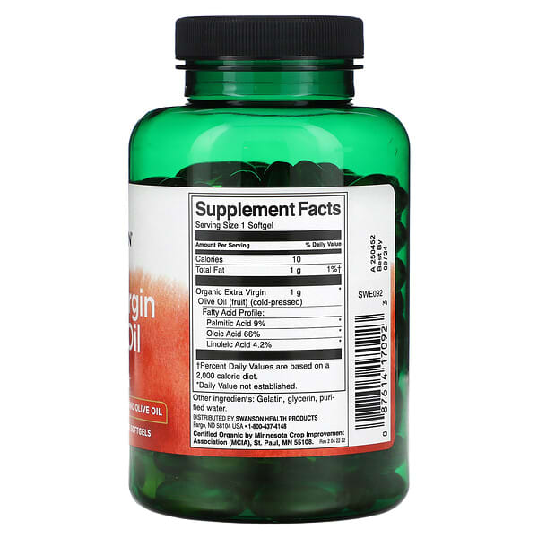 Swanson Extra Virgin Olive Oil 120 viên 9 Swanson Extra Virgin Olive Oil 120 viên 087614170923