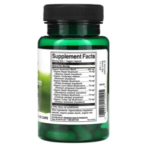 Thành phần vi chất của Swanson Full Spectrum 7 Mushroom Complex 60 Veggie Caps 087614115245