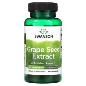Thực phẩm bổ sung Swanson Grape Seed Extract Standardized 500 mg 60 Capsules 087614140933