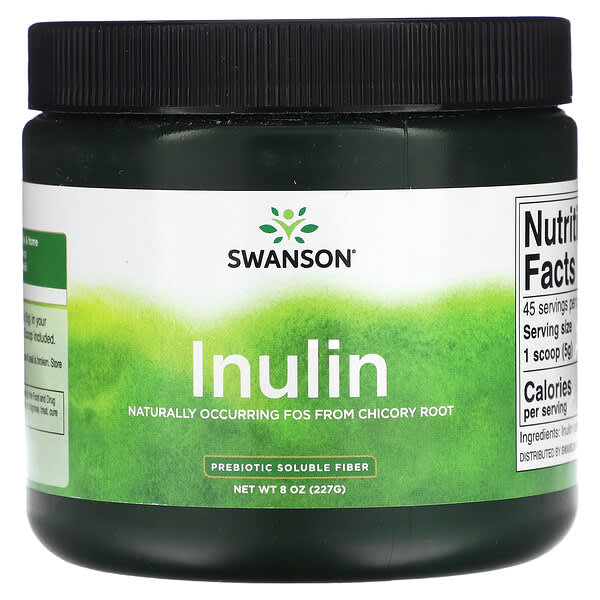 Swanson Inulin Prebiotic Soluble Fiber 8 oz 227 g 10 swanson inulin prebiotic soluble fiber 8 oz 227 g 118585 087614025209