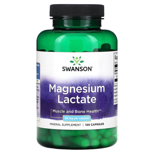 Swanson Magnesium Lactate 84 mg 120 viên 10 swanson magnesium lactate 84 mg 120 capsules 117812 087614115252