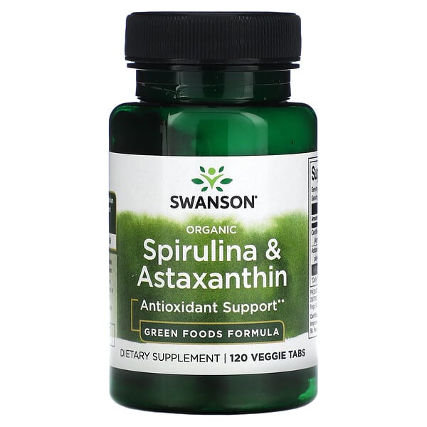 Swanson Organic Spirulina & Astaxanthin 120 viên 087614060729