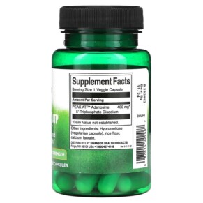 Thành phần vi chất của Swanson Peak ATP Maximum Strength 400 mg 30 Veggie Capsules 087614029467