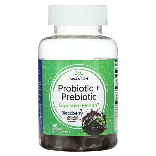 Swanson Probiotic + Prebiotic Blackberry 60 viên nhai 087614118215