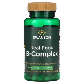 Thực phẩm bổ sung Swanson Real Food B-Complex 60 Veggie Capsules 087614210407