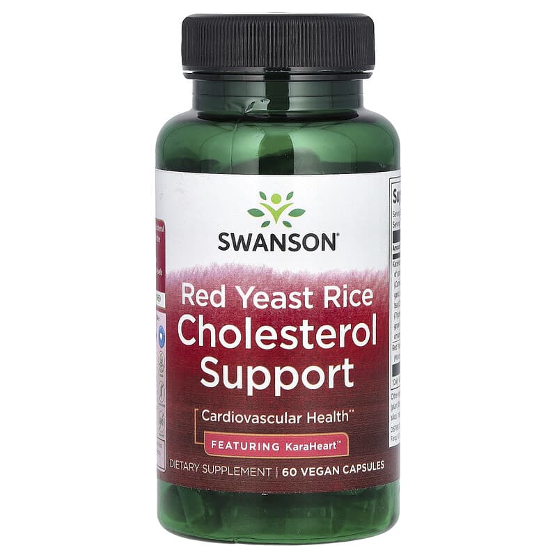 Viên uống hỗ trợ cholesterol Red Yeast Rice Swanson 60 viên 10 swanson red yeast rice cholesterol support 60 vegan capsules 142061 087614119175