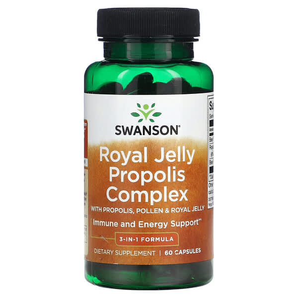 Swanson Royal Jelly Propolis Complex 60 viên 10 swanson royal jelly propolis complex 60 capsules 118646 087614029696