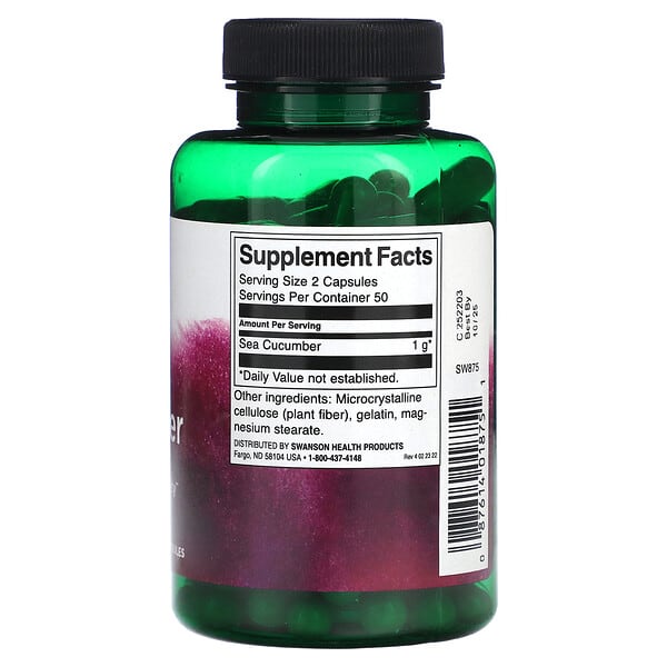 Swanson Sea Cucumber 500 mg 100 viên 9 Swanson Sea Cucumber 500 mg 100 viên 087614018751