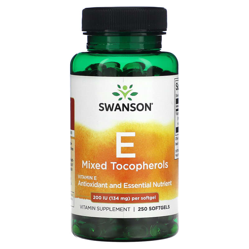 Vitamin E Hỗn Hợp Tocopherols 1.200 IU (34 mg) 250 viên nang của Swanson 10 swanson vitamin e mixed tocopherols 1 200 iu 34 mg 250 softgels 119448 087614011493