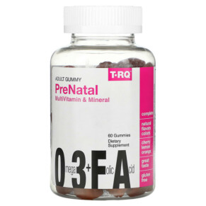 Thực phẩm bổ sung T-RQ Adult Gummy Prenatal Multivitamin & Mineral Cherry Lemon Orange 60 Gummies 835776001810