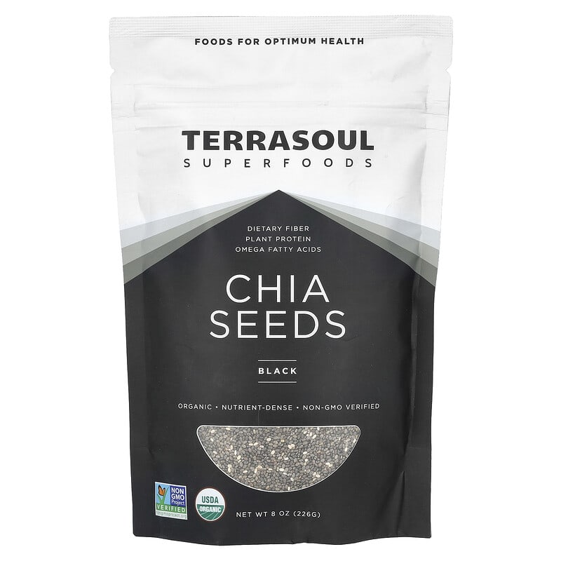 Hạt chia đen Terrasoul Superfoods 226g 10 terrasoul superfoods chia seeds black 8 oz 226 g 140112 858789004883