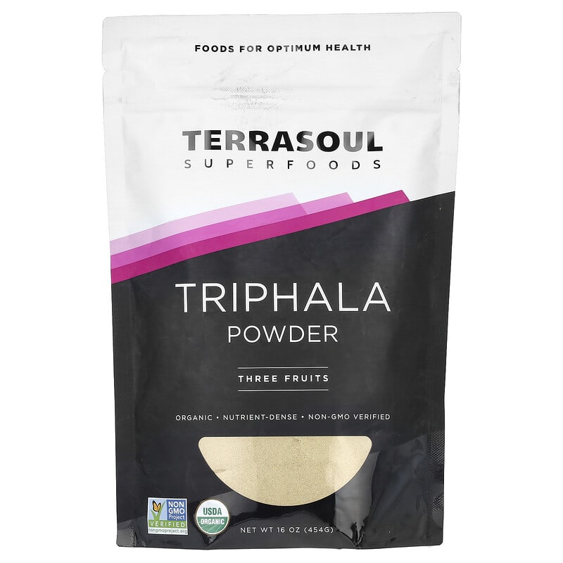 Bột Triphala Terrasoul Superfoods, Ba Trái Cây, 454 g 4 Terrasoul Superfoods, Triphala Powder, Three Fruits, 16 oz (454 g) 853162007031