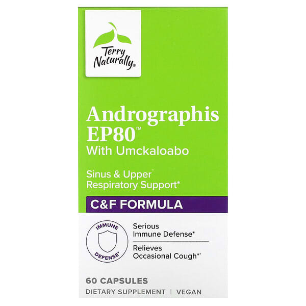 Terry Naturally Andrographis EP80 with Umckaloabo 60 viên 10 terry naturally andrographis ep80 with umckaloabo 60 capsules 130554 367703470067