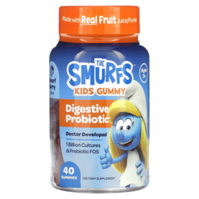 Thực phẩm bổ sung The Smurfs Kids Gummy Digestive Probiotic Ages 3+ Smurf Berry 40 Gummies 850019556971