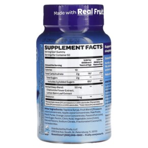 Thành phần vi chất của The Smurfs Kids Gummy Restful Sleep Ages 3+ Berry 50 Gummies 850019556988