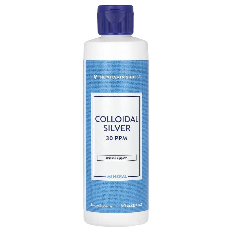 The Vitamin Shoppe, Colloidal Silver, 30 PPM, 8 fl oz (237 ml) 766536038503