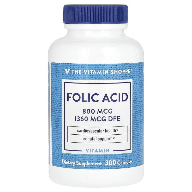 The Vitamin Shoppe, Folic Acid, 800 mcg, 300 viên 766536011490