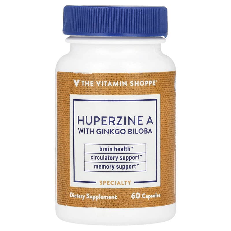 Viên uống Huperzine A kết hợp Ginkgo Biloba 60 viên The Vitamin Shoppe 10 the vitamin shoppe huperzine a with ginkgo biloba 60 capsules 140997 766536037872