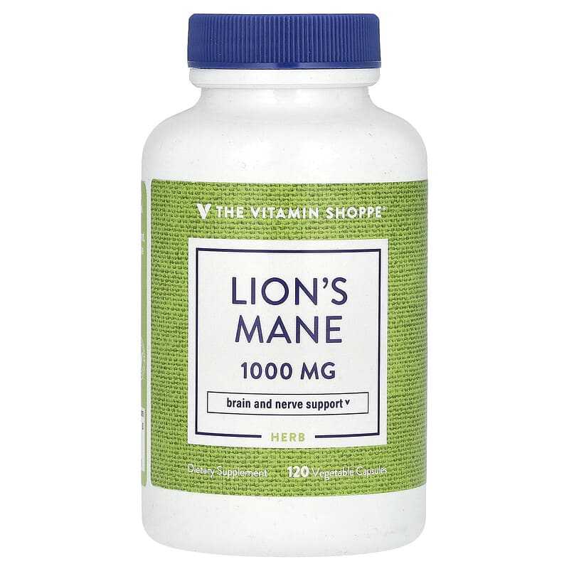 The Vitamin Shoppe, Lion's Mane, 1.000 mg, 120 viên chay (500 mg/viên) 766536039210